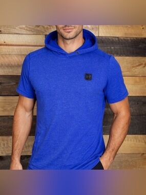 Under Armour Men’s Short-Sleeve Hooded Tee in Royal Blue